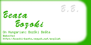 beata bozoki business card